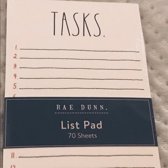 New Rae Dunn List Pad Tasks 70 Pages made in Korea
